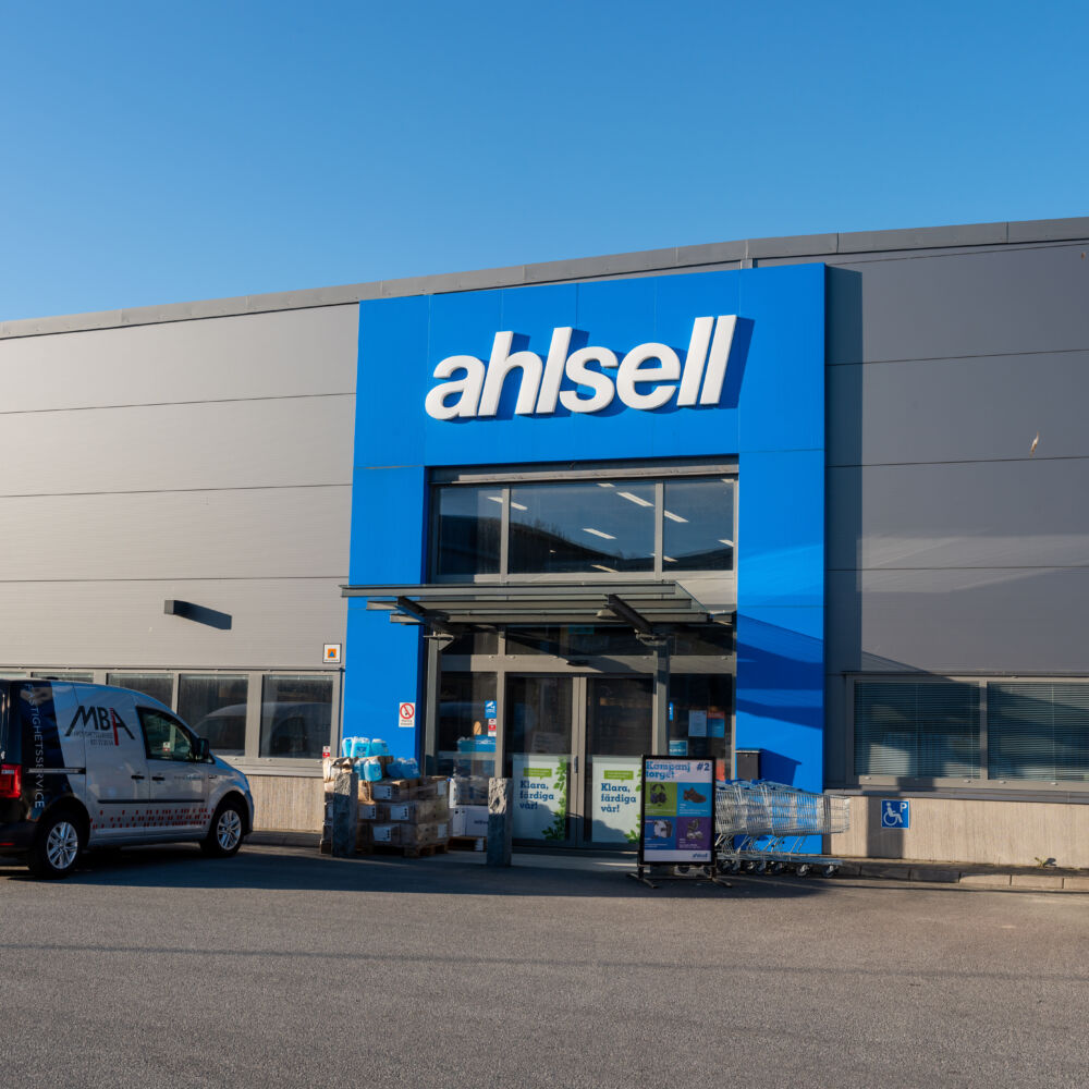 Gothenburg, Sweden - April 22 2022: Exterior of Ahlsell installation products store.