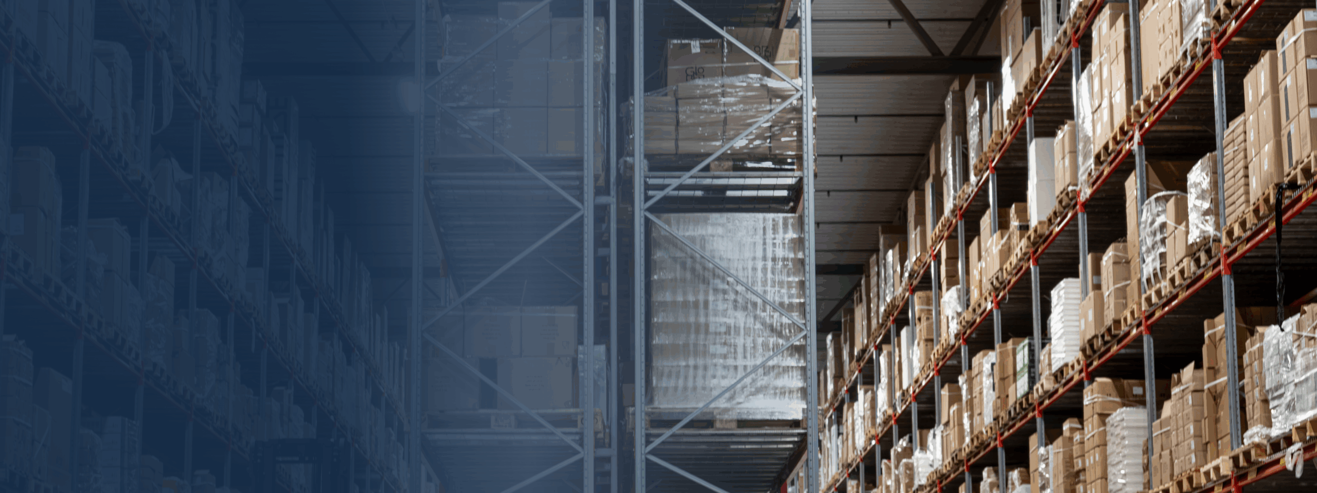 Blue and Grey Gradient Modern Logistic & Transport Banner